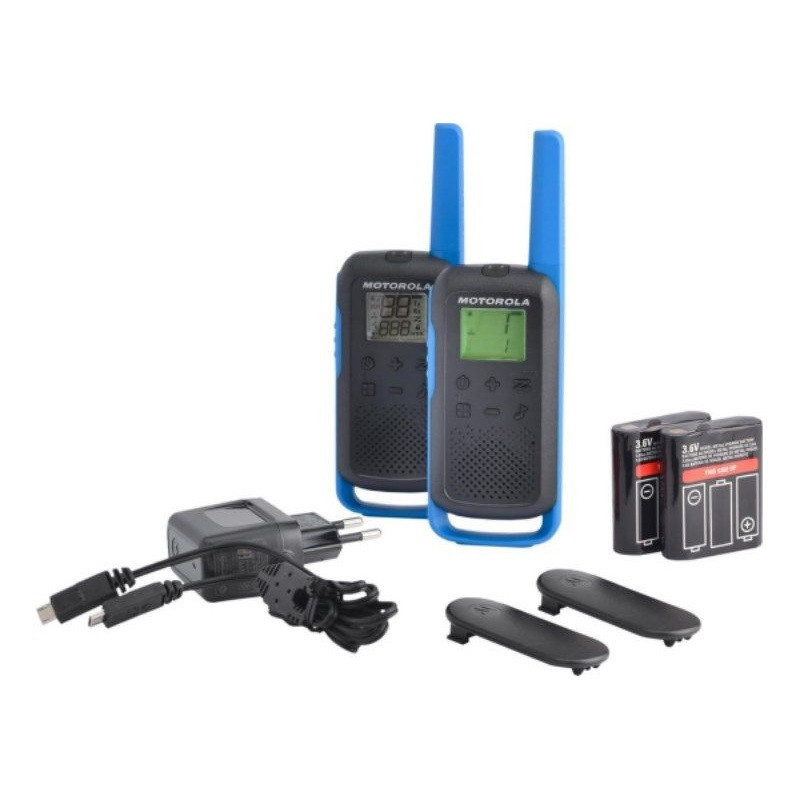 Комплект рацій Motorola Talkabout T62 Twin Pack & CHGR Blue (0,5W, PMR446, 446MHz, до 8 км, 16 кан, АКБ), 2 шт.