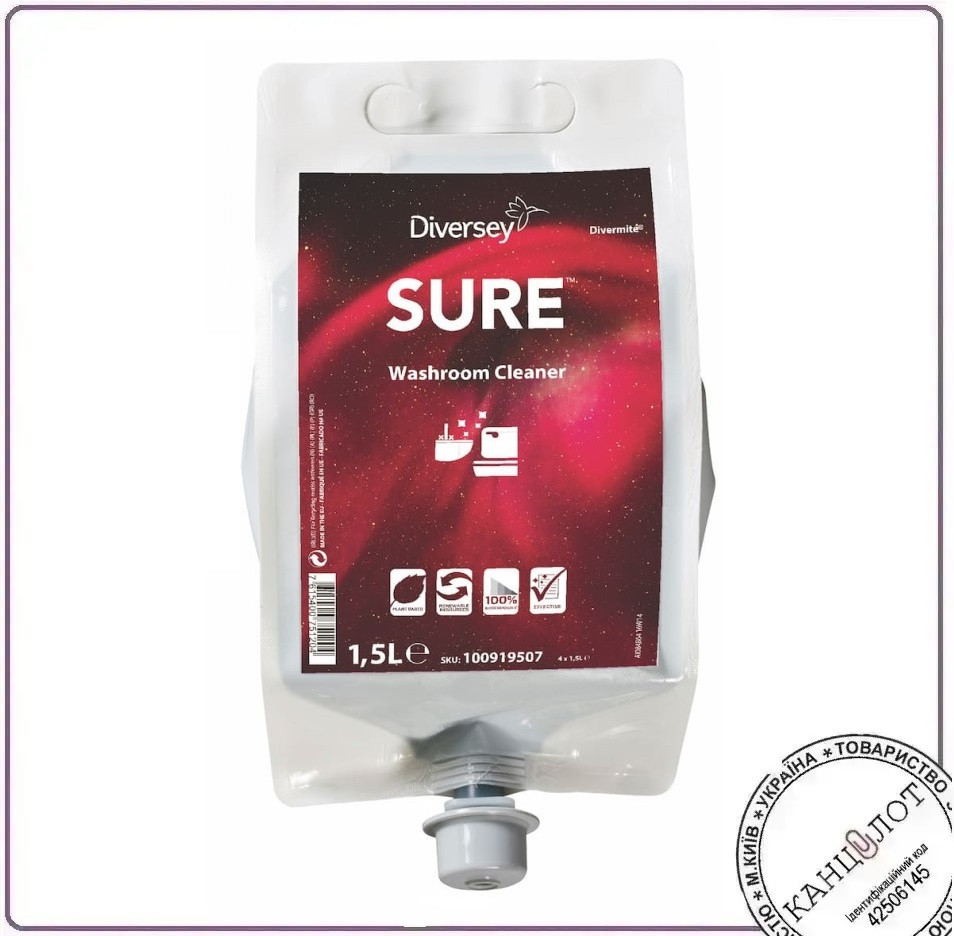 Засіб для ванної та туалету Diversey Sure Washroom Cleaner, 1,5 л (100919507)