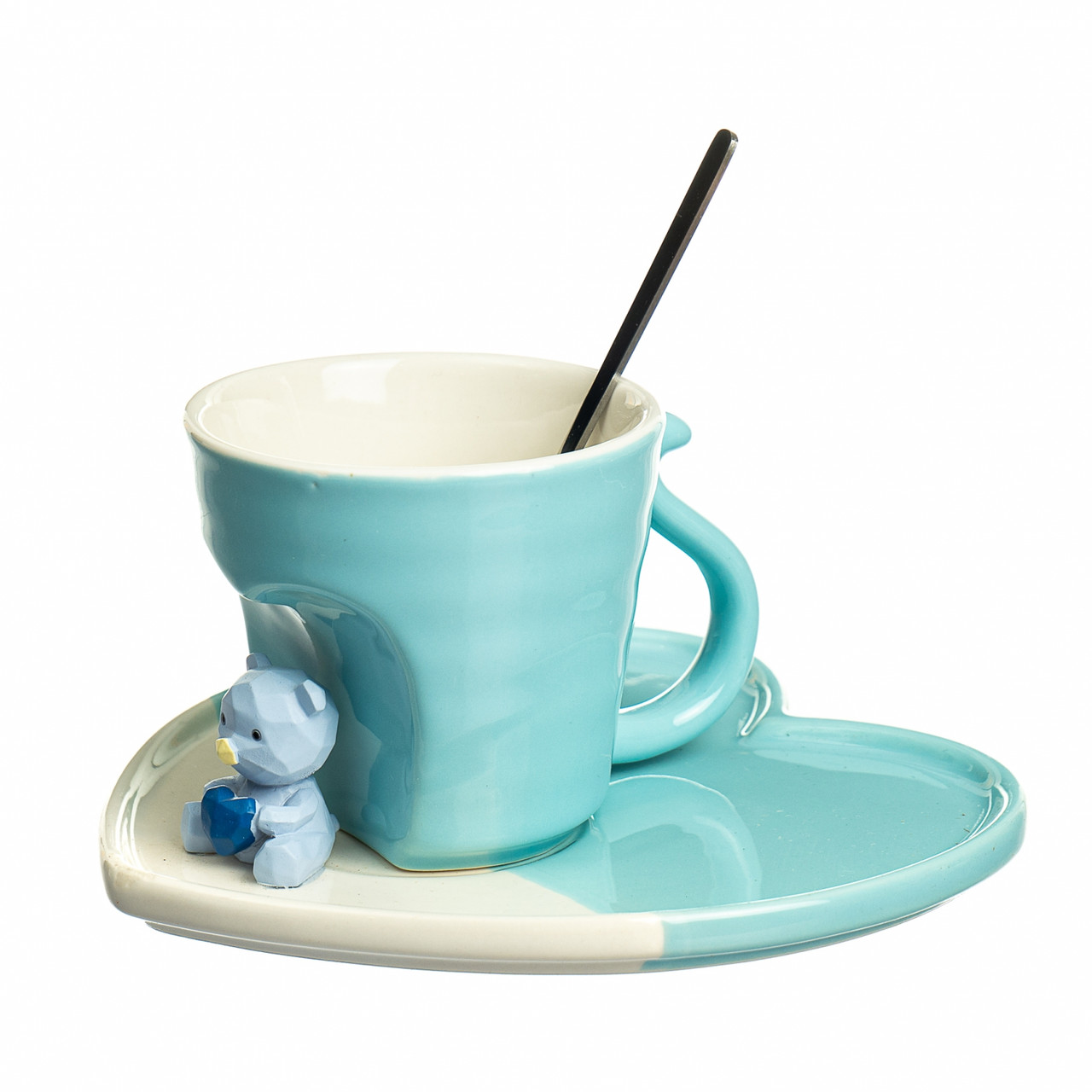 Чайний набір S&T Ведмедик із серцем 150 мл 2 предмети + ніжка 18515-001 (3)