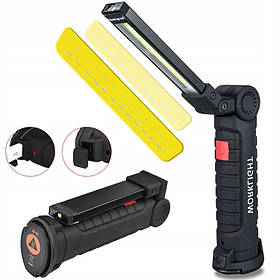 LED ліхтарик акумуляторний світлодіодна лампа для майстерень з магнітом