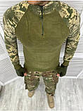 Тактична зимова сорочка ВСУ убакс, військовий мультикам ubacs батник флісовий кофта ЗСУ хакі піксель розмір XL, фото 2
