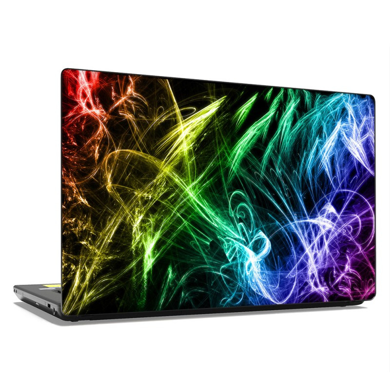 Універсальна наклейка на ноутбук 15.6"-13.3" 380х250 мм Chaos Neon Lights Матова, стикери наклейки на ноутбук кольорові