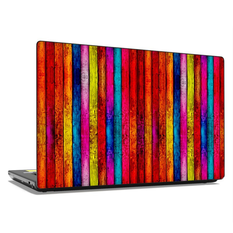 Універсальна наклейка на ноутбук 15.6"-13.3" 380х250 мм Colorful wood Матова, подарунок для душі подрузі