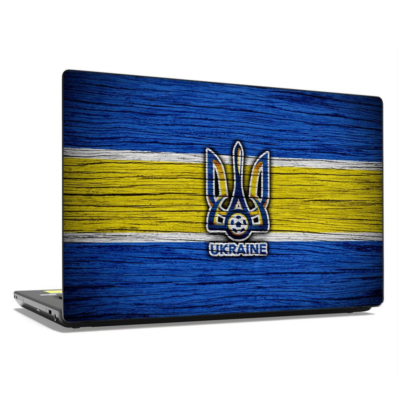 Універсальна наклейка на ноутбук 15.6"-13.3" 380х250 мм Ukraine football Матова, незвичайний подарунок для хлопця
