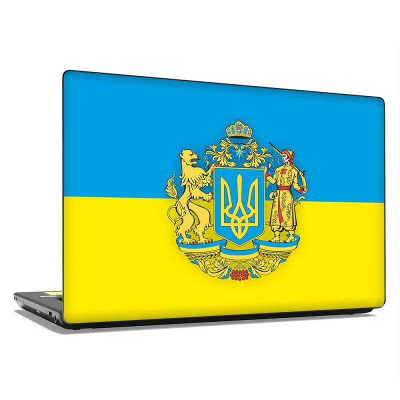 Універсальна наклейка на ноутбук 15.6"-13.3" 380х250 мм Український прапор Матова, круті наклейки для ноутбуків