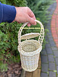 Корзина плетена з вибіленої лози на 1л. Арт:509015, фото 3
