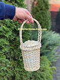 Корзина плетена з вибіленої лози на 1л. Арт:509015, фото 2
