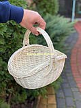 Корзина плетена з вибіленої лози. Арт:30134, фото 4