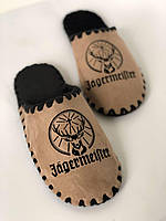 Тапочки мужские домашние Jagermeister ликер Егерместер подарочные тапочки ручной работы