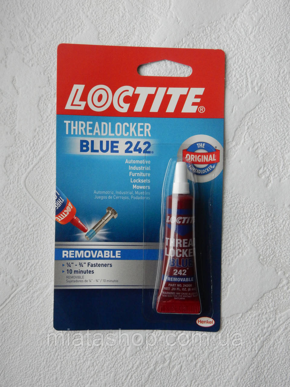 Фиксатор резьбы синий Loctite 242 средняя прочность - фото 3 - id-p1710256518