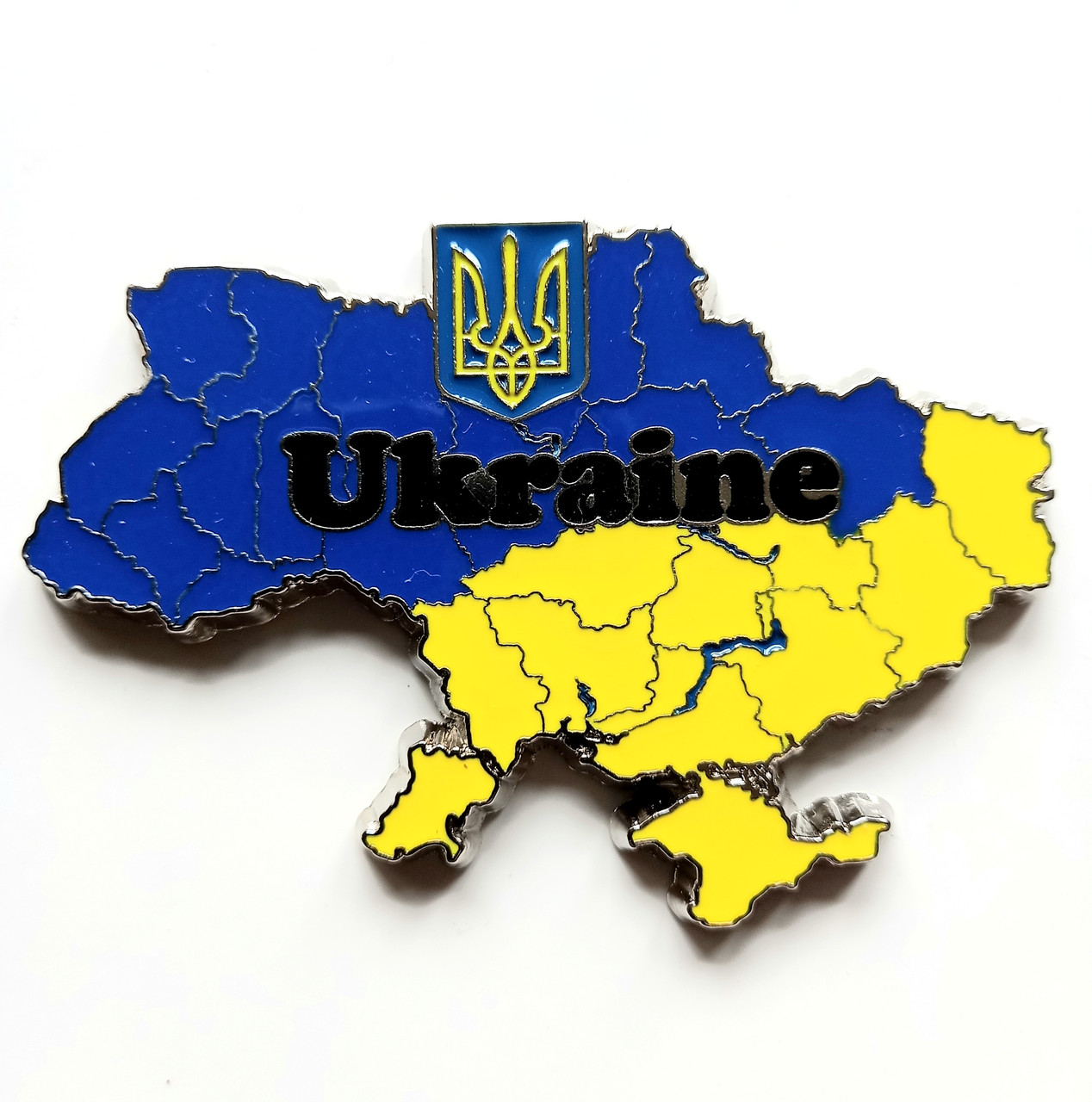 Магніт мапа України, метал, 7 х 4 см.