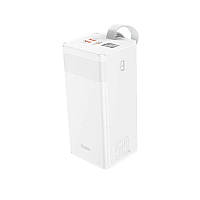 Павербанк с фонарем HOCO LED Powermaster J86 40000mAh |2USB/Type-C, PD/QC, 5A/22.5W| Белый