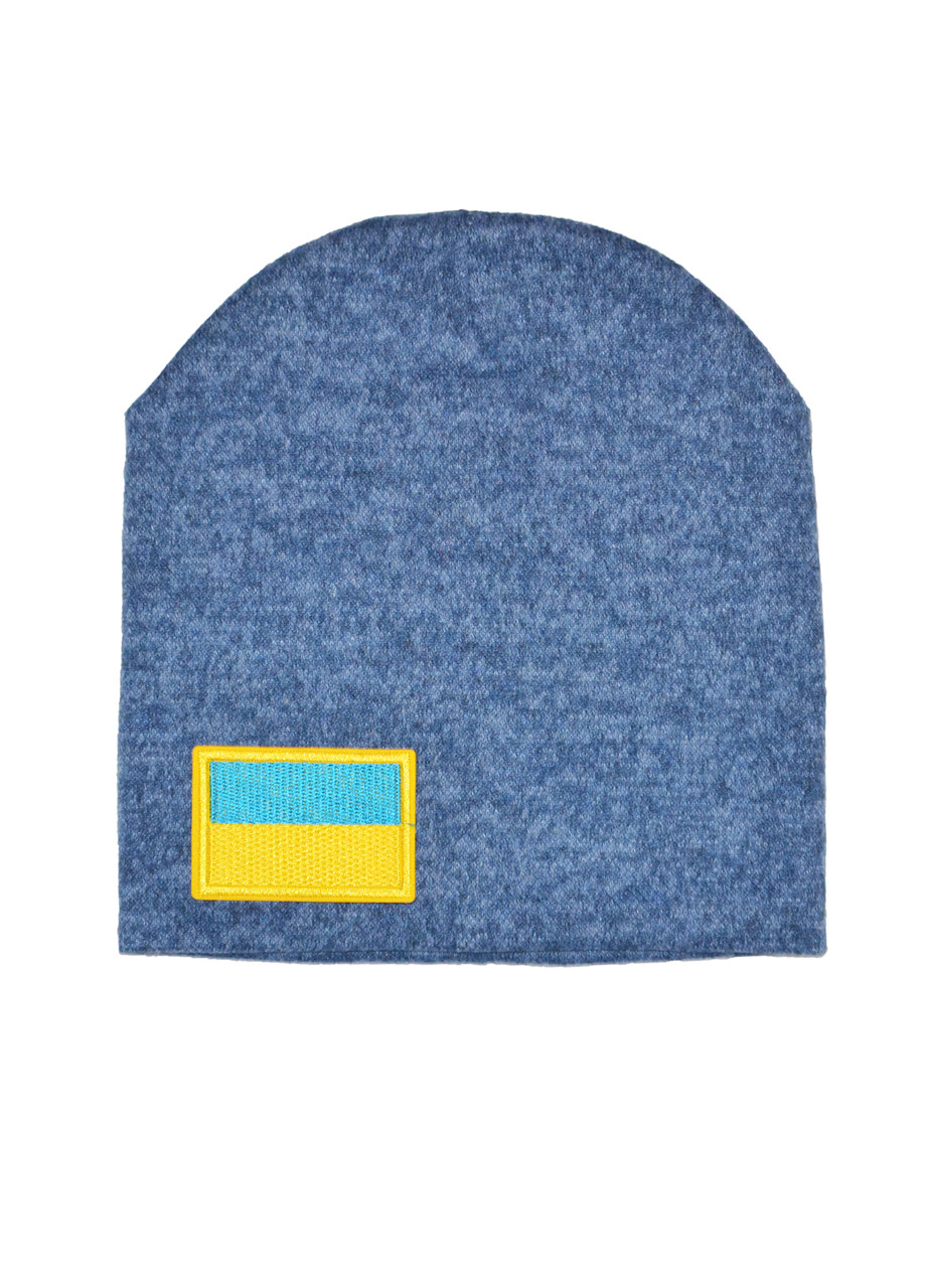 Шапка дітям 3-10 років біні зимова з прапором України 50/52