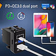 Адаптер живлення Type C / PD + QC 3.0 (12В - 24В) + ВОЛЬТМЕТР / Швидка зарядка USB / Автомобільний зарядний пристрій, фото 6