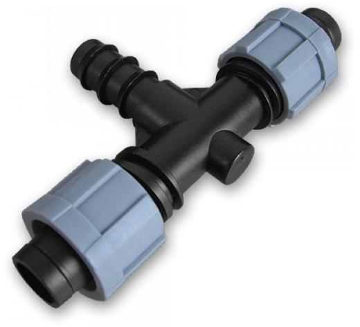 Трійник крапельна стрічка х2 / з'єднувач 
для трубки 16мм, DSTA03-16L, фото 2