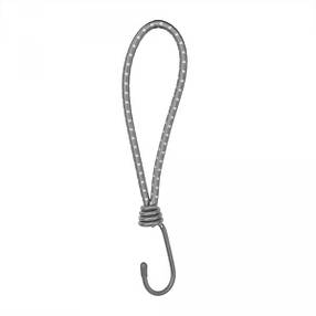 Петля еластична 20см з металевим гачком 
х 25шт. BUNGEE CORD HOOK, BCH4-0620GY-B, фото 2