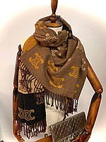 Теплый кашемировый шарф Люкс Селин 180*70 см коричневый