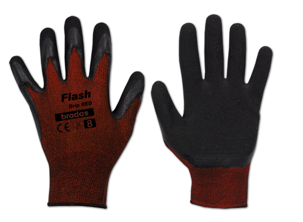 Рукавички захисні FLASH GRIP RED латекс, розмір 
10, RWFGRD10