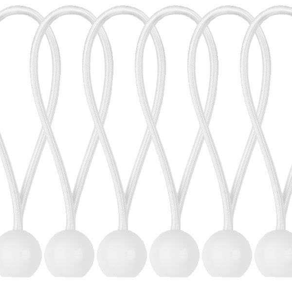 Петля еластична гумова з кулькою 15см х
10шт. BUNGEE CORD BALL, BCB-0515WH-B