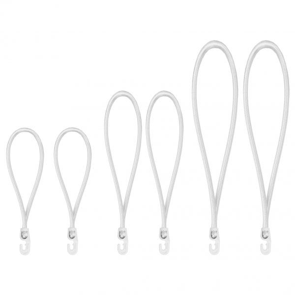 Набір гумових петель 18см, 25см, 40см з гачком
PVC BUNGEE CORD HOOK, BCH3-04SET1WH-B