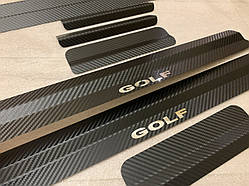 Накладки на пороги Volkswagen GOLF VI універсал с2009 р. (carbon)