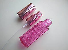 Від 100шт. 20 мл гранат рожевий круглий, флакон, пляшка, скляний в комплекті з розпилювачем,спреєм 18/410