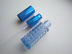 Від 100шт. 20 мл гранат синій круглий, флакон, пляшка, скляний в комплекті з розпилювачем,спреєм 18/410