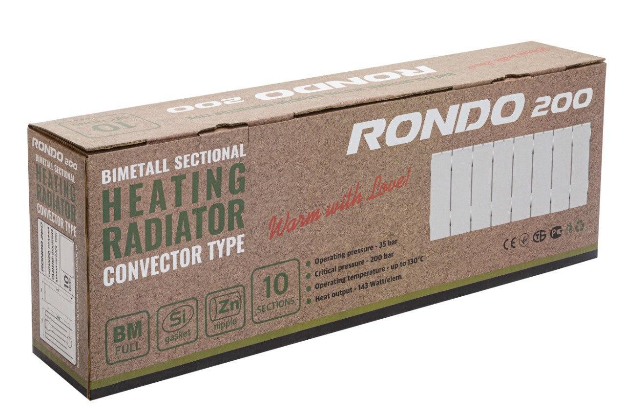 Біметалевий радіатор низький TIANRUN RONDO 200/120. 143 Вт! 10 секций!, фото 1