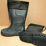 Чоловічі гумові чоботи утеплені, для полювання риболовлі, черевики гумові чоботи теплі осінні зимові, фото 6