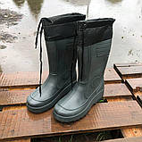 Чоловічі гумові чоботи утеплені, для полювання риболовлі, черевики гумові чоботи теплі осінні зимові, фото 5