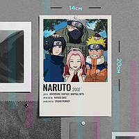 "Наруто, Сакура, Саске и Какаши (Наруто / Naruto)" плакат (постер) размером А5 (14х20см)