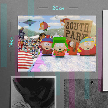 "Південний парк / South Park" плакат (постер) розміром А5 (20х14см)