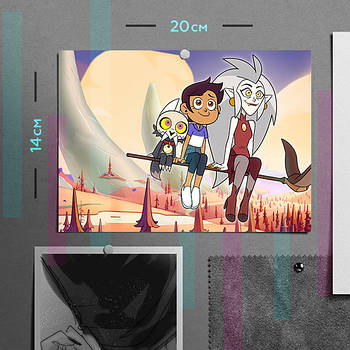 "Луз, Іда і Король (Совиний дім/ Owl house)" плакат (постер) розміром А5 (20х14см)