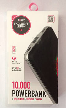 Повербанк, Power Bank POWERWAY TX 107/ 10000 mAh 18W (100 шт./яский)