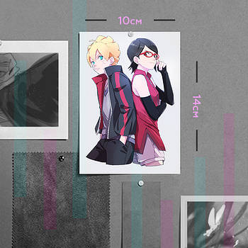 "Боруто і Сарада (Боруто / Boruto)" плакат (постер) розміром А6 (10х14см)