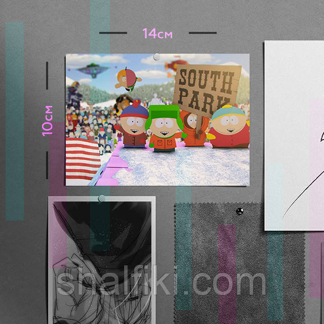 "Південний парк / South Park" плакат (постер) розміром А6 (14х10см), фото 1