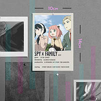 "Аня, Йор и Лойд Форджер (Семья шпиона / Spy family)" плакат (постер) размером А6 (10х14см)