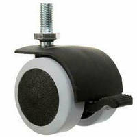 Ролик із різзю М8 мм d — 40 мм гумовий із гальмом