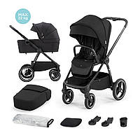 Детская коляска 2в1 Kinderkraft Nea (люлька + прогулочный блок, амортизация, UV50+) Черный