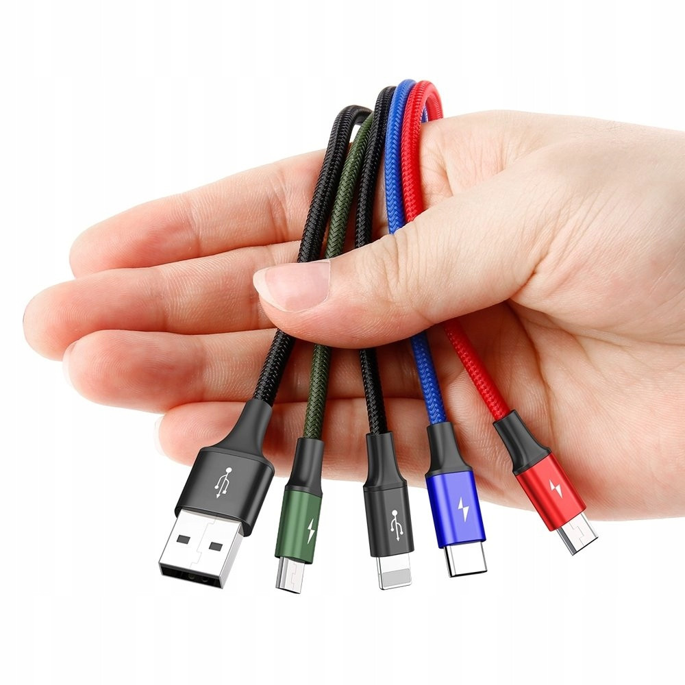 Кабель USB Шнур зарядка 4в1 Baseus Быстрая зарядка 3.5A 1.2м - фото 3 - id-p1710336326