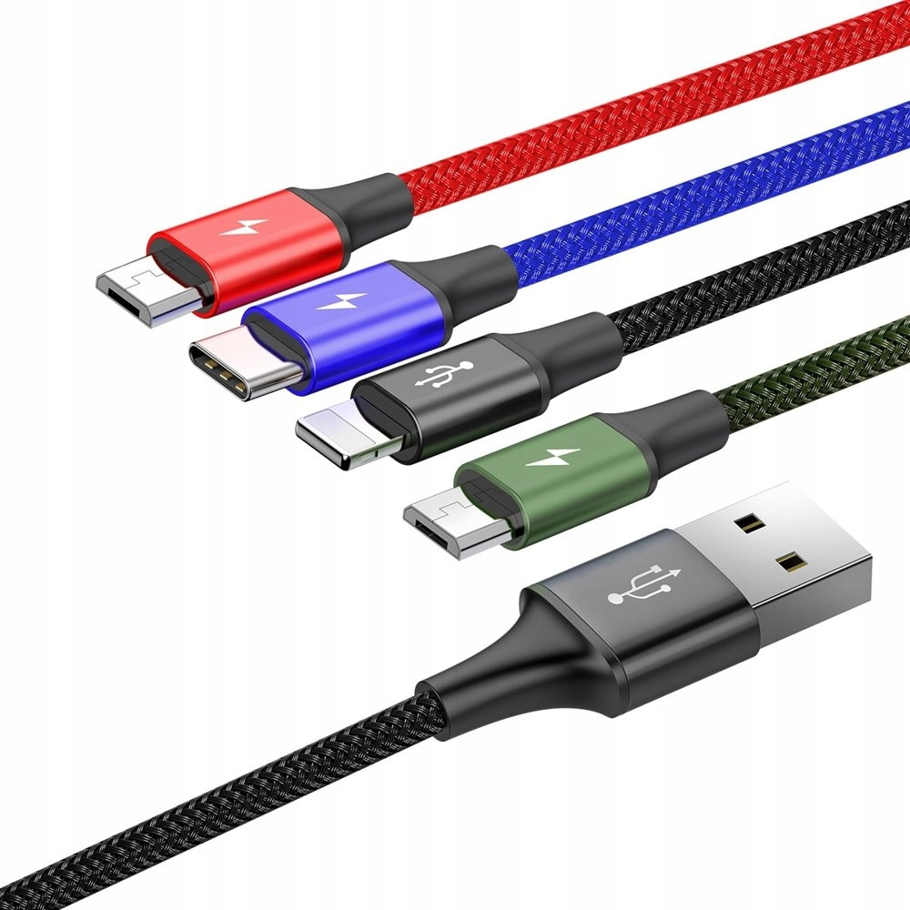Кабель USB Шнур зарядка 4в1 Baseus Быстрая зарядка 3.5A 1.2м - фото 4 - id-p1710336326