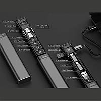 Багатофункціональний смарт адаптер Budi набір (9 в 1) кардрідер Multi Cable Stick M8J516 Чорний