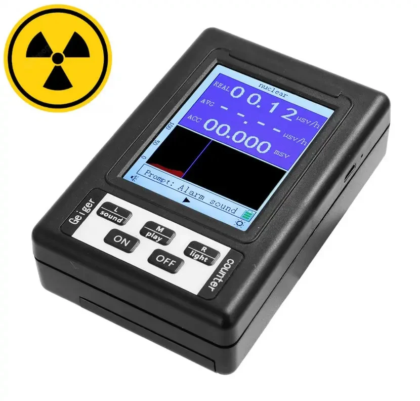 Дозиметр радіометр побутовий, лічильник гейгера — прилад для вимірювання радіації Kailishen BR-9B-XR1 Чорний, фото 1