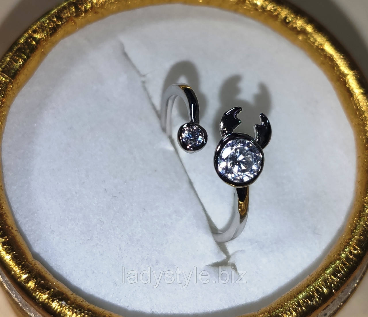 Серебристое кольцо "Скорпион", от студии LadyStyle.Biz