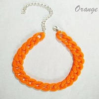 Акриловая цепочка чокер / ожерелье в разных цветах Оранжевый