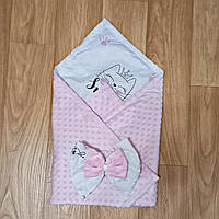 Конверт-одеяло детское ПУПЫРЫШКИ на выписку 80*80 см (5цв) "MALYTKA" недорого от прямого поставщика