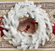 Вінок d-50 см новорічний різдвяний Traditional із литої хвої білий