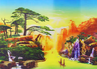 Постер голографічний No12 Річка в червоних горах