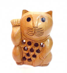 Кіт Манеки Неко дерево кедр С3685-4