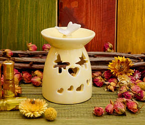 Аромалампа керамічна Жовта з метеликом